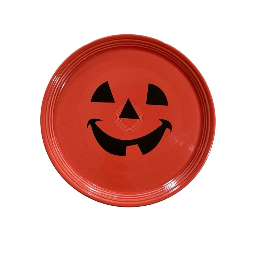 Fiestaware Vintage Happy Jack O Lantern Chop Plate Pizza Tray 15” Fiesta